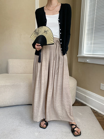 Damen Palazzo-Hose Weit Geschnitten Taillenknoten Norvielle
