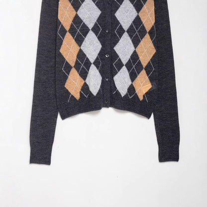 Damen Strickjacke Klassisches Karomuster Norvielle