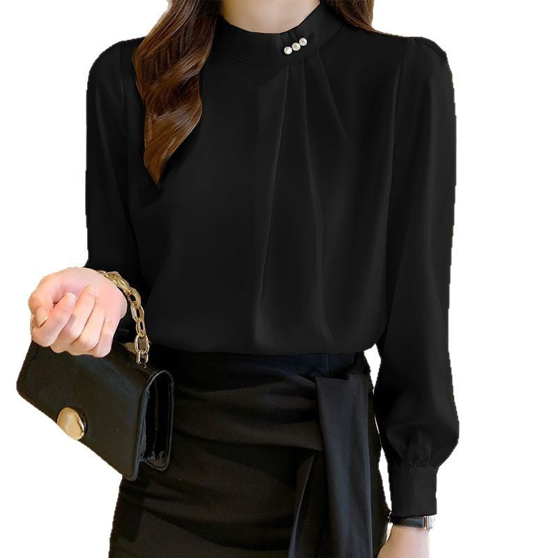 Damen Bluse Rüschendetails Schicker Kragen Norvielle