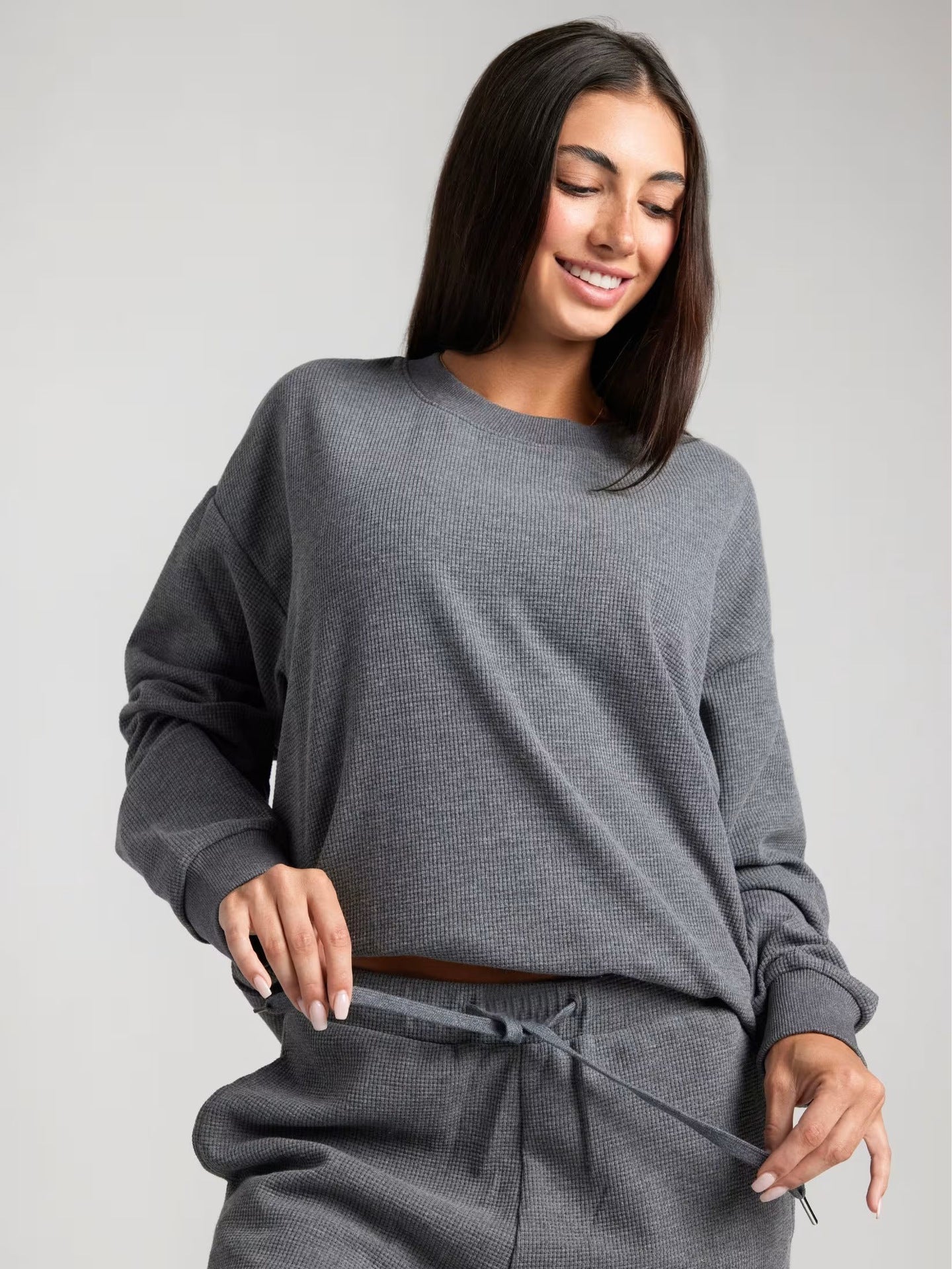 Damen Freizeit-Set Waffelstruktur Bequem Norvielle