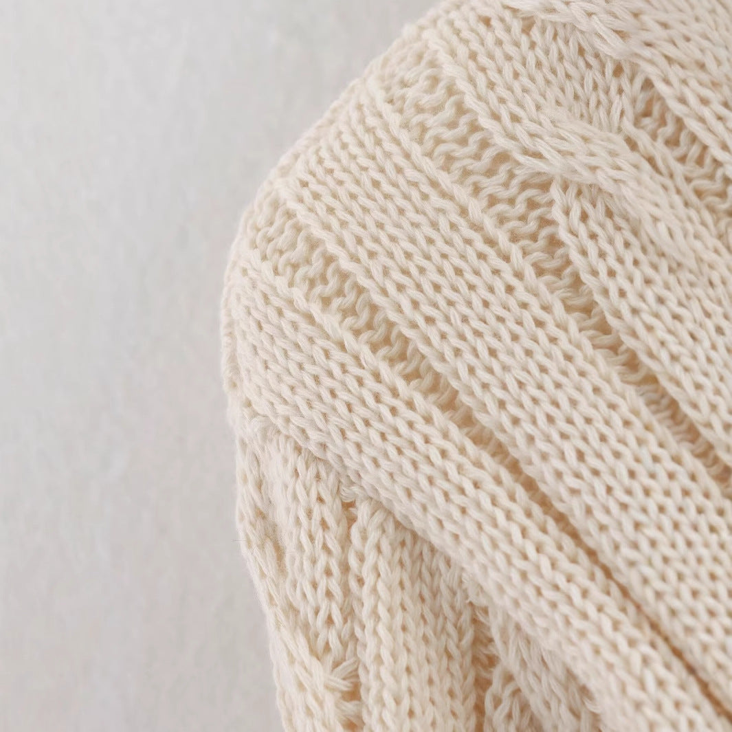 Damen Strickpullover Klassischer Stehkragen Zopfmuster