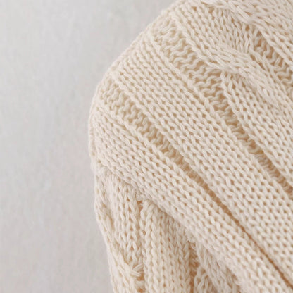 Damen Strickpullover Klassischer Stehkragen Zopfmuster