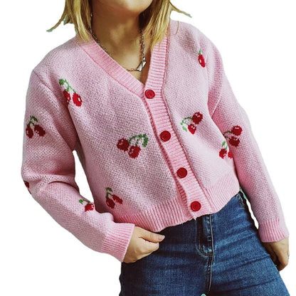 Damen Strickjacke Crop-Style Fruchtig Norvielle