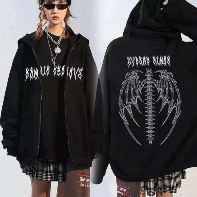 Damen Kapuzenjacke Gothic-Design Bequem Norvielle