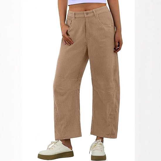 Damen Cordhose Weite Passform mit seitlichen Eingrifftaschen Norvielle