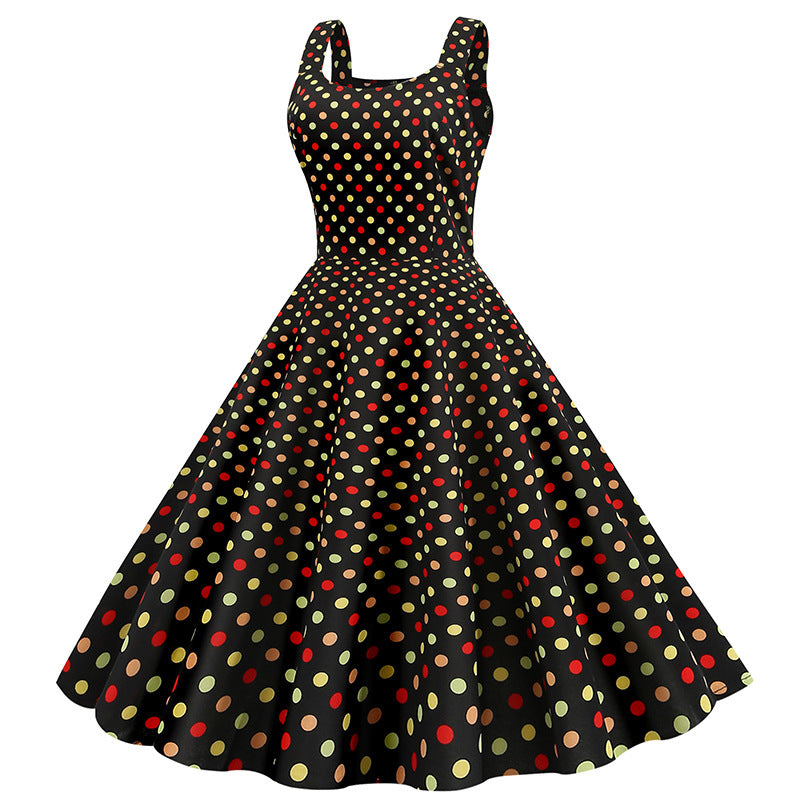 Damen Swing-Kleid mit Polka-Dots-Design