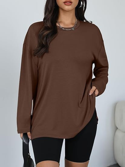 Damen Longsleeve T-Shirt mit Seitenschlitzen Norvielle