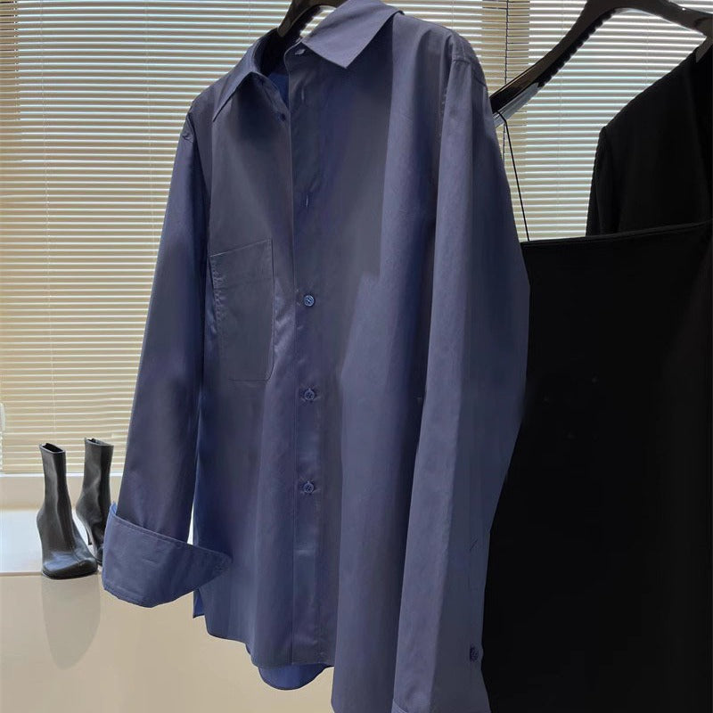 Damen Bluse Langärmlig Knopfleiste