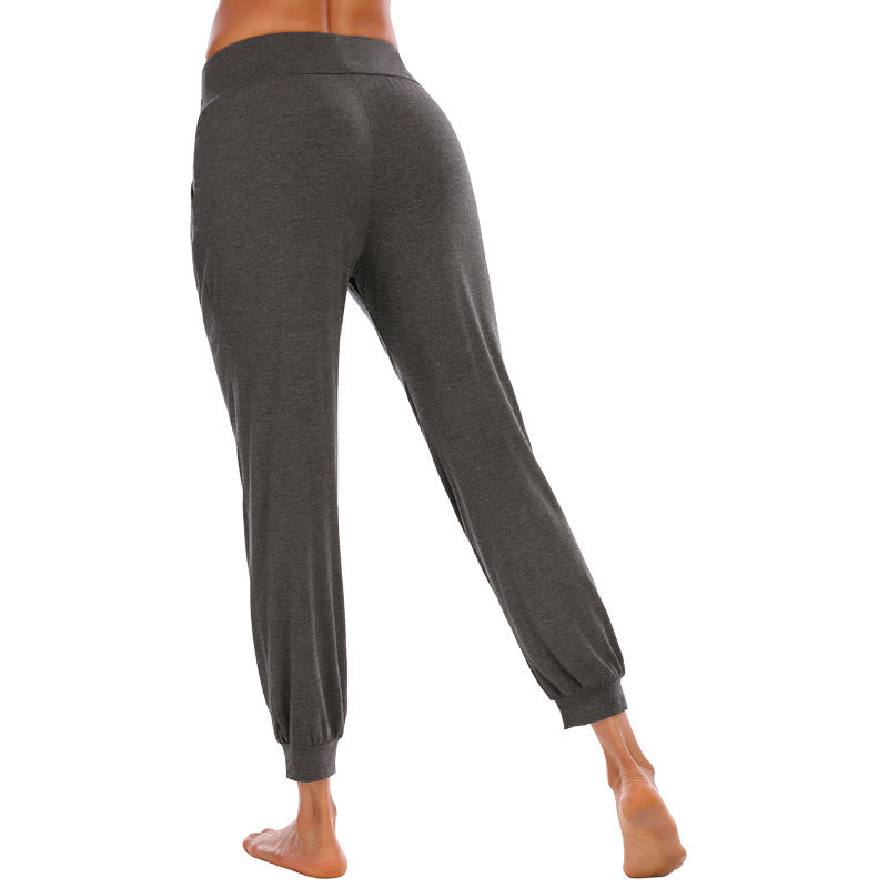 Damen Freizeithose Bequem Hochtailliert Mit Seitentaschen