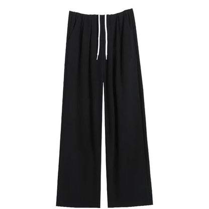 Damen Weite Hose Elastischer Bund Kordelzug Beige