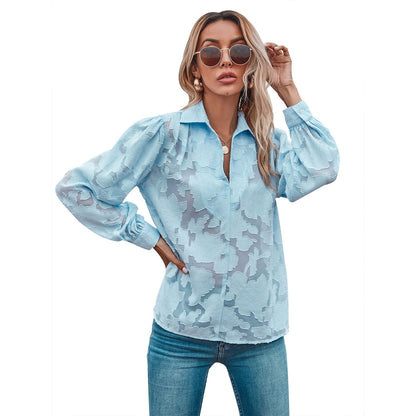 Damen Bluse Ballonärmel Floralmuster