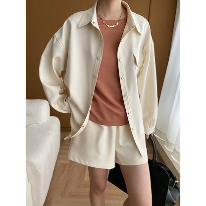 Damen Overshirt Einstellbarer Bund Praktische Taschen Norvielle - Norvielle