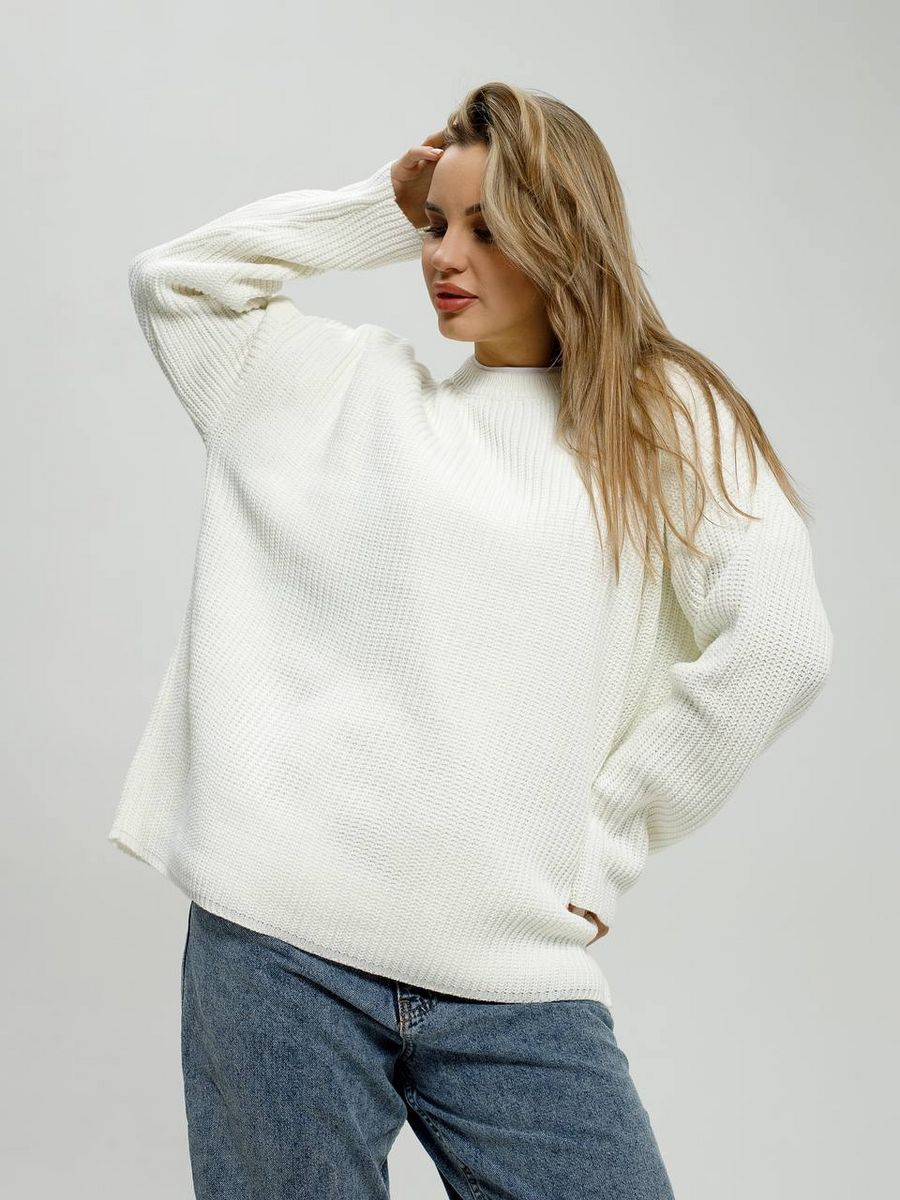Damen Grobstrickpullover Lässiger Schnitt Großzügige Ärmel Norvielle