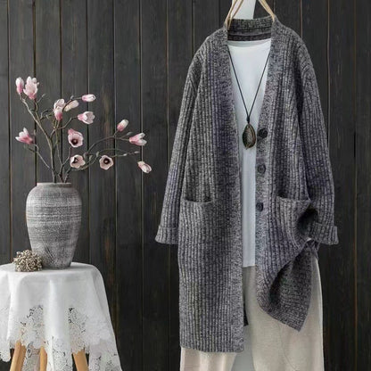 Damen Strickjacke Kuschelig Mit Taschen Modern Norvielle