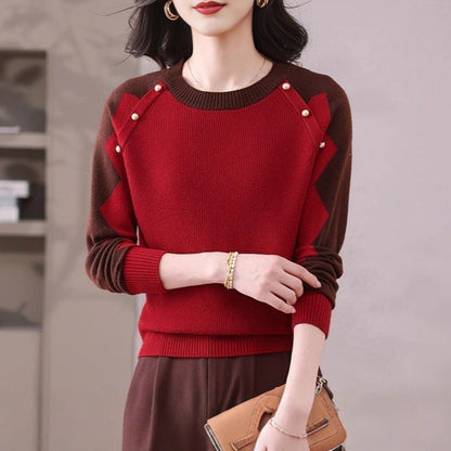 Damen Pullover Lässig Mit Applikationen Norvielle - Norvielle