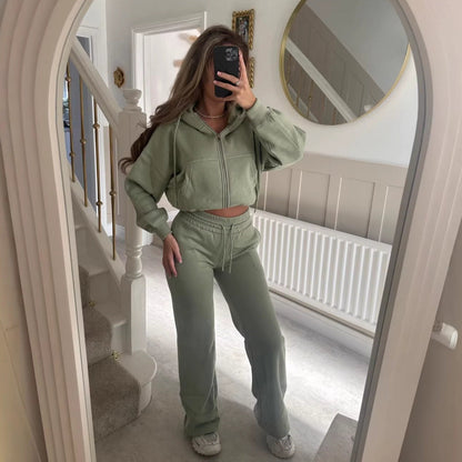Damen Hoodie Jogginghose Set Lässig Weit Norvielle