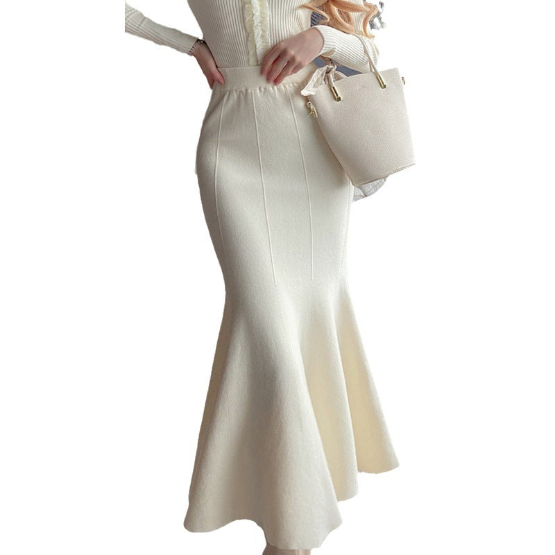 Damen Midi-Rock Feiner Strick Elegantes Design