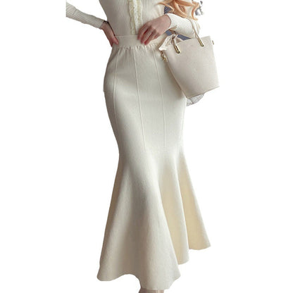 Damen Midi-Rock Feiner Strick Elegantes Design