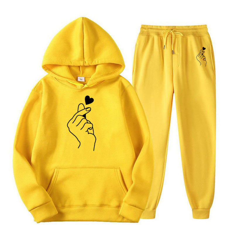 Damen Jogginganzug Herzmotiv Bequem Norvielle