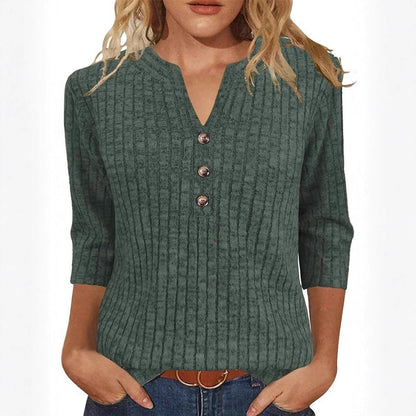 Damen Strickpullover Modernes Rippenmuster Dekorativer