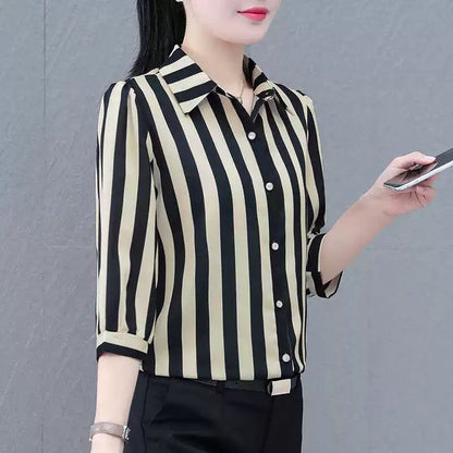 Damen Bluse Gestreift Modischer Schnitt Norvielle