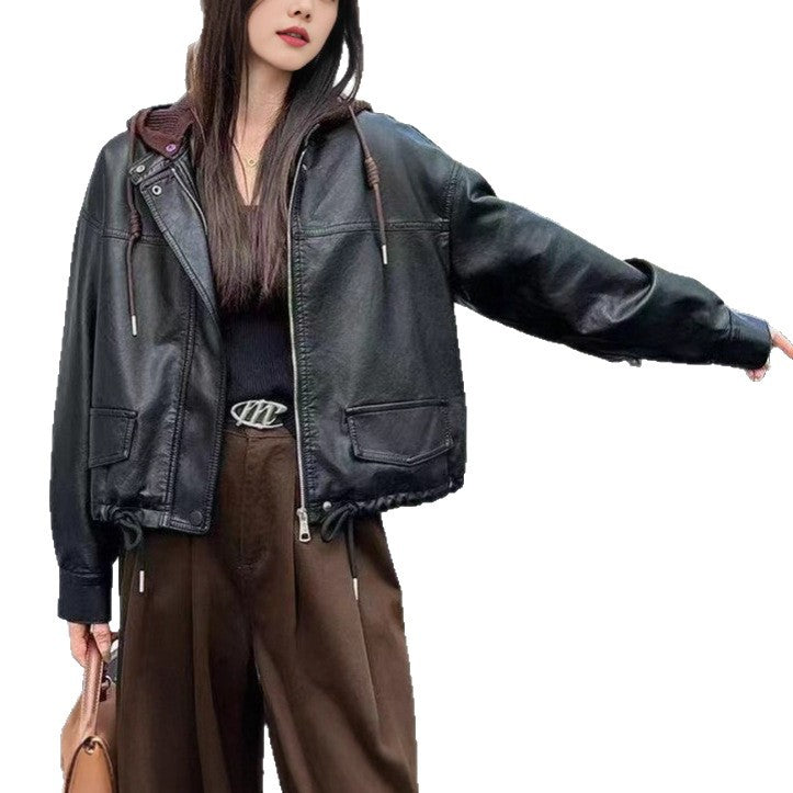 Damen Kunstlederjacke Lässig Norvielle