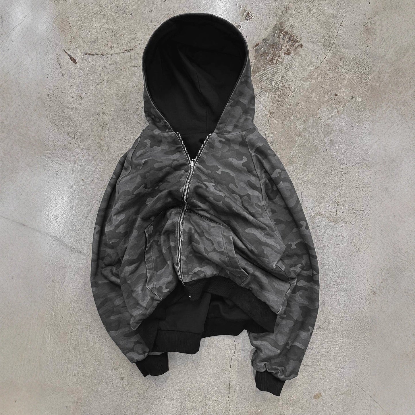 Damen Kapuzenpullover Camouflage Muster Breite Bündchen Norvielle
