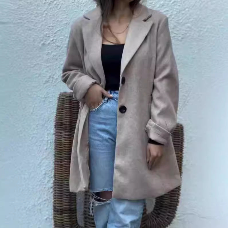 Damen Wollmantel Elegantes Design Reverskragen