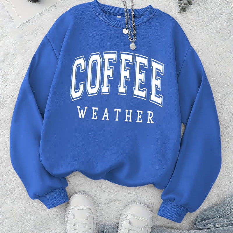 Damen Sweatshirt Coffee Weather Aufdruck Norvielle