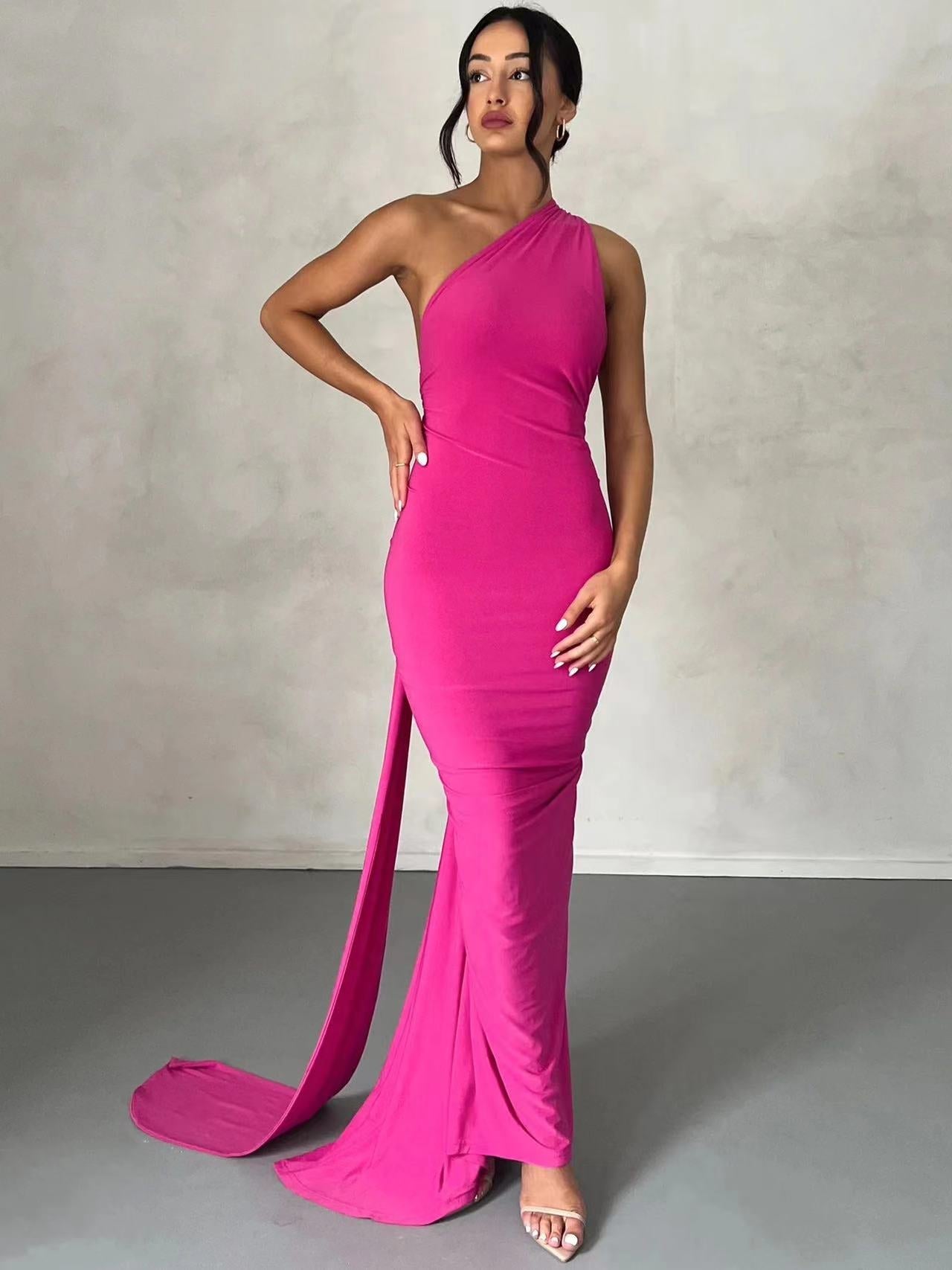 Damen Wickelkleid Asymmetrischer Saum Figurbetont Norvielle