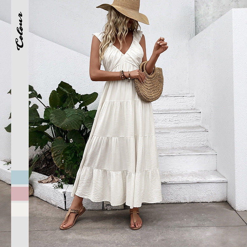 Damen Maxikleid Rüschendesign Schwingrock Norvielle - Norvielle