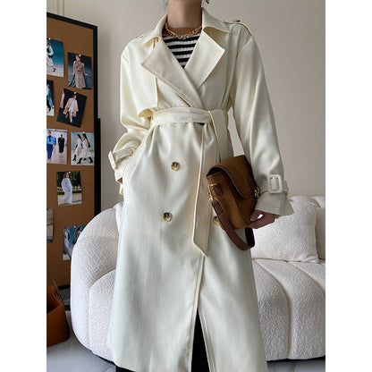 Damen Trenchcoat Doppelknopf Taillengürtel Norvielle