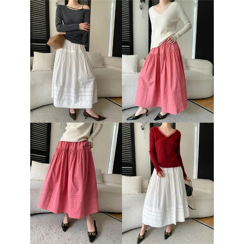 Damen Midirock Voluminöses Design Bequemer Taillenzug Norvielle