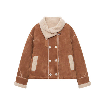 Damen Fleecejacke Lässig Umschlagbarer Kragen Norvielle