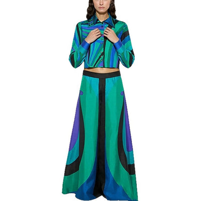 Damen Zweiteiliges Set Crop- Maxirock