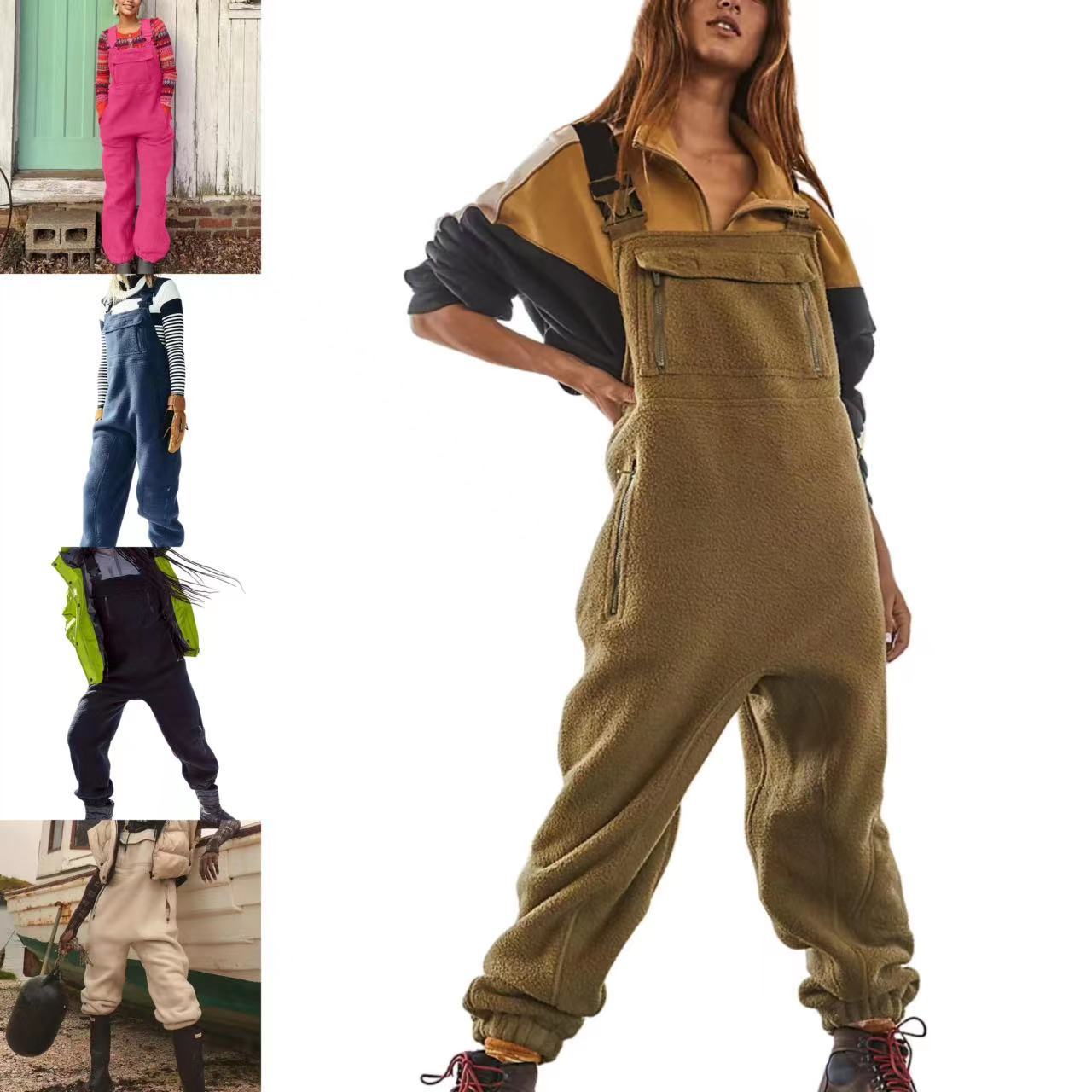 Damen Fleece-Latzhose Weich Norvielle Schwarz - Norvielle