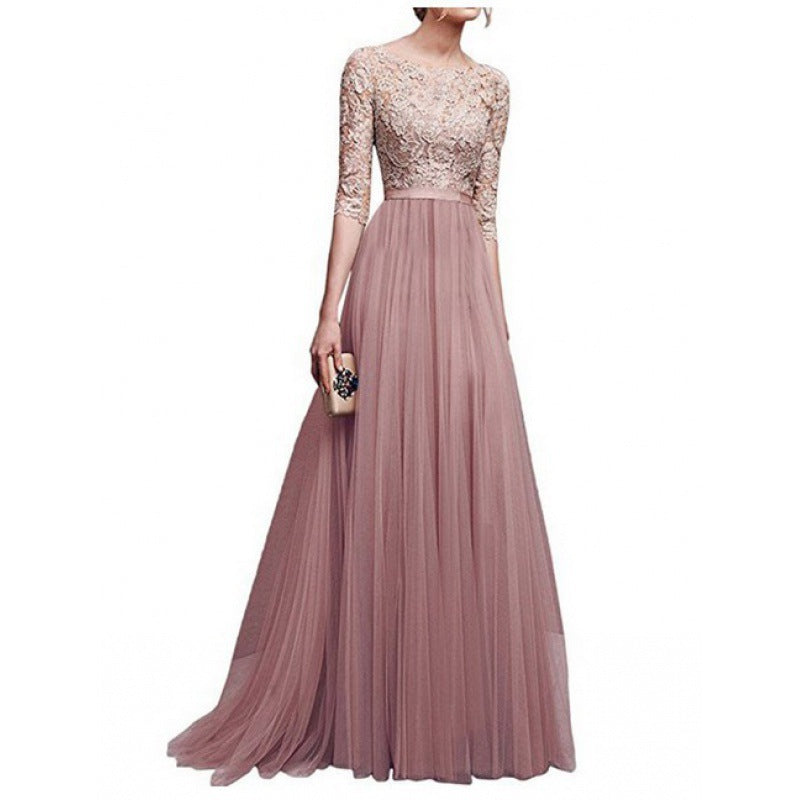 Damen Abendkleid Spitze Voluminöser Rock Norvielle
