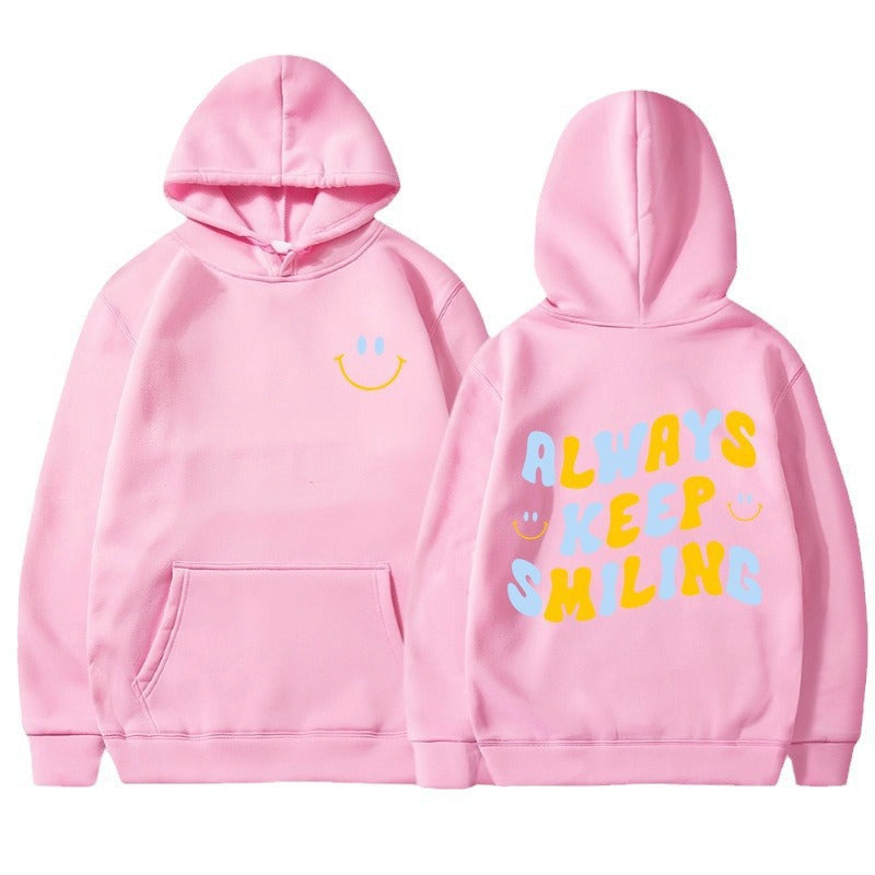 Damen Kapuzenpullover mit Schriftzug und Kängurutaschen