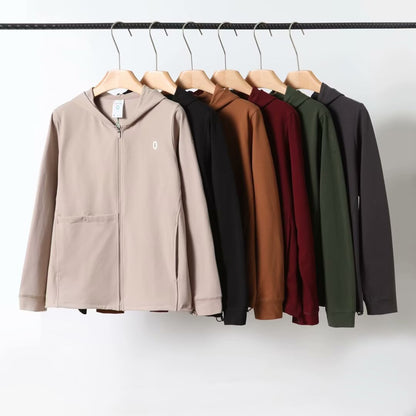 Damen Kapuzenjacke Atmungsaktives Material Reißverschlusstasche - Norvielle