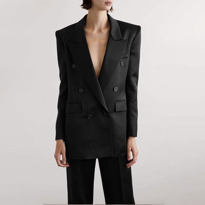 Damen Oversize Blazer Doppelter Knopf Norvielle