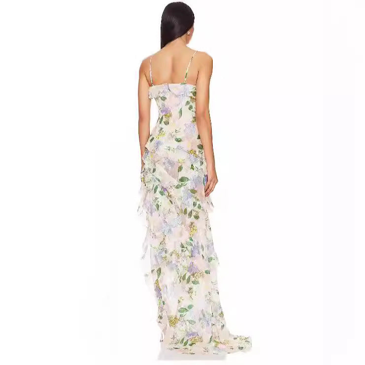Damen Maxikleid Sommer Florale Prints Norvielle