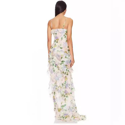 Damen Maxikleid Sommer Florale Prints Norvielle