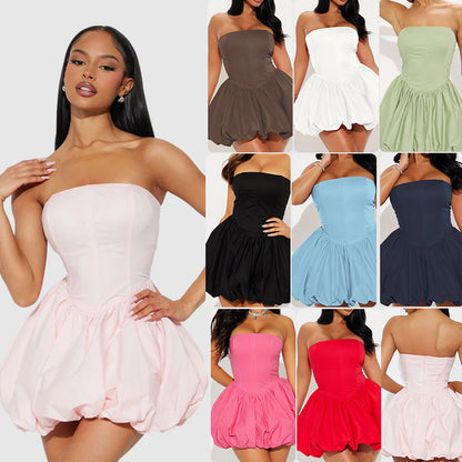 Damen Bustier-Kleid Voluminöser Rock Figurschmeichelnder Schnitt - Norvielle