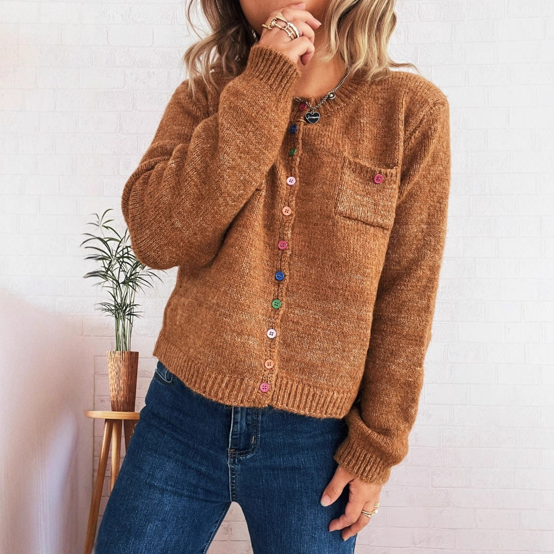 Damen Strickjacke Kuschelig Bunt Norvielle