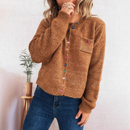 Damen Strickjacke Kuschelig Bunt Norvielle