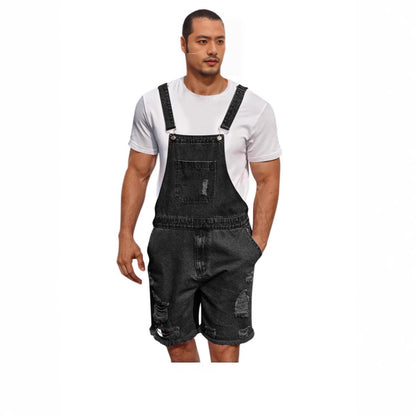Herren Latzhose Denim Distressed