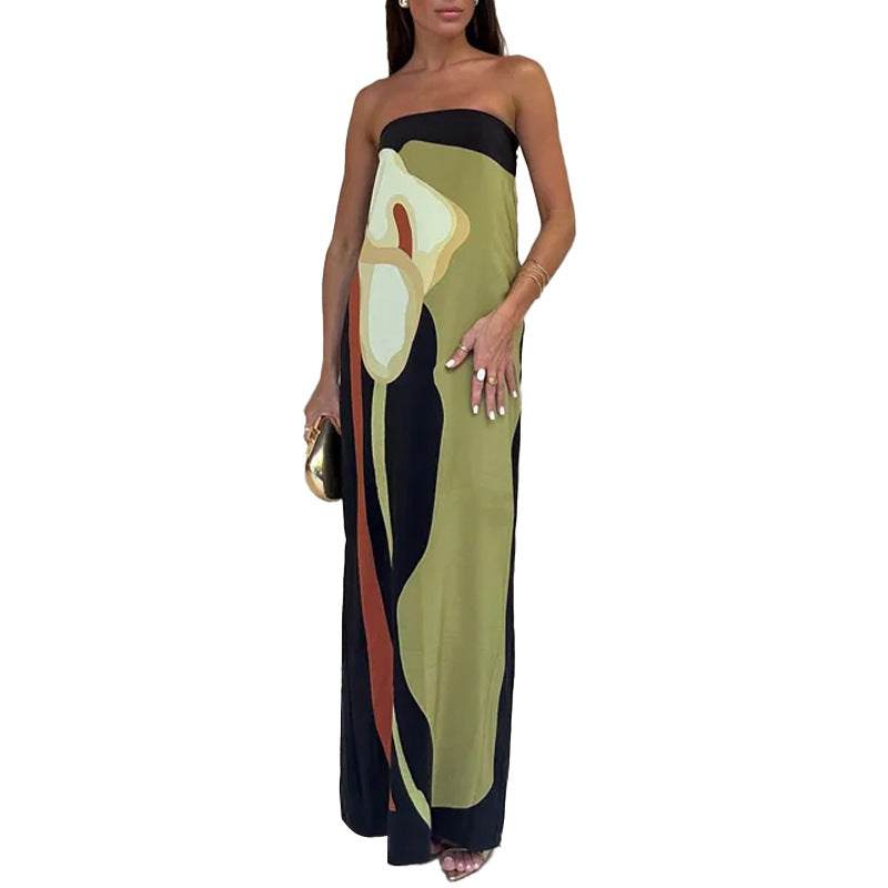 Damen Maxi-Kleid Moderner Kunststil Norvielle