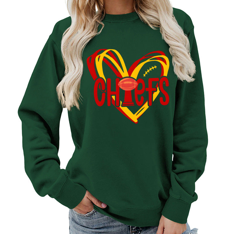 Damen Sweatshirt Herzmotiv Sportgrafiken Norvielle