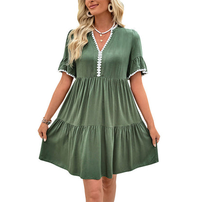 Damen Sommerkleid Leichtes Rüschenkleid Norvielle