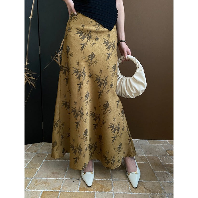 Damen Maxirock Florales Design Fließender Schnitt Norvielle - Norvielle